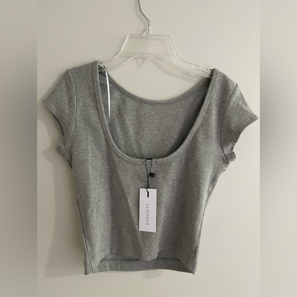 NWT Dynamite Women’s Open Back Top Grey Size M